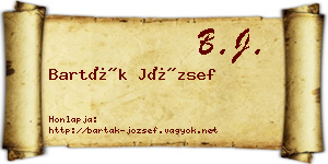 Barták József névjegykártya